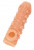 Телесная закрытая насадка с пучками шишечек Cock Sleeve 009 Size L - 17,6 см.
