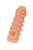 Телесная закрытая насадка с шариками Cock Sleeve 010 Size S - 13,8 см.