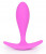 Розовая каплевидная анальная втулка с ограничителем - 7,4 см.