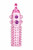 Гелевая розовая насадка с шариками, шипами и усиком - 11 см.