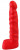 Красный анальный стимулятор с мошонкой - 14 см.